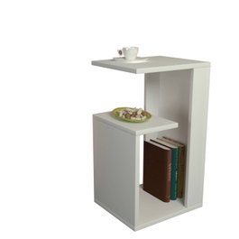 Hanah Home Mesa Auxiliar Sister White Inspiración Escandinava Tablero Melamina 18mm 35x60x29.5cm